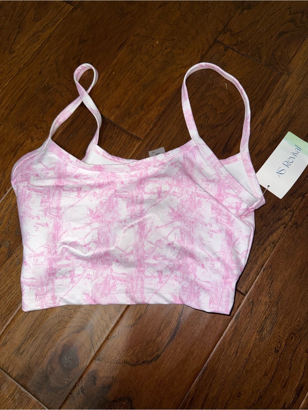 Pink Camo-Print Cropped Tank Top - Picture 3 of 5